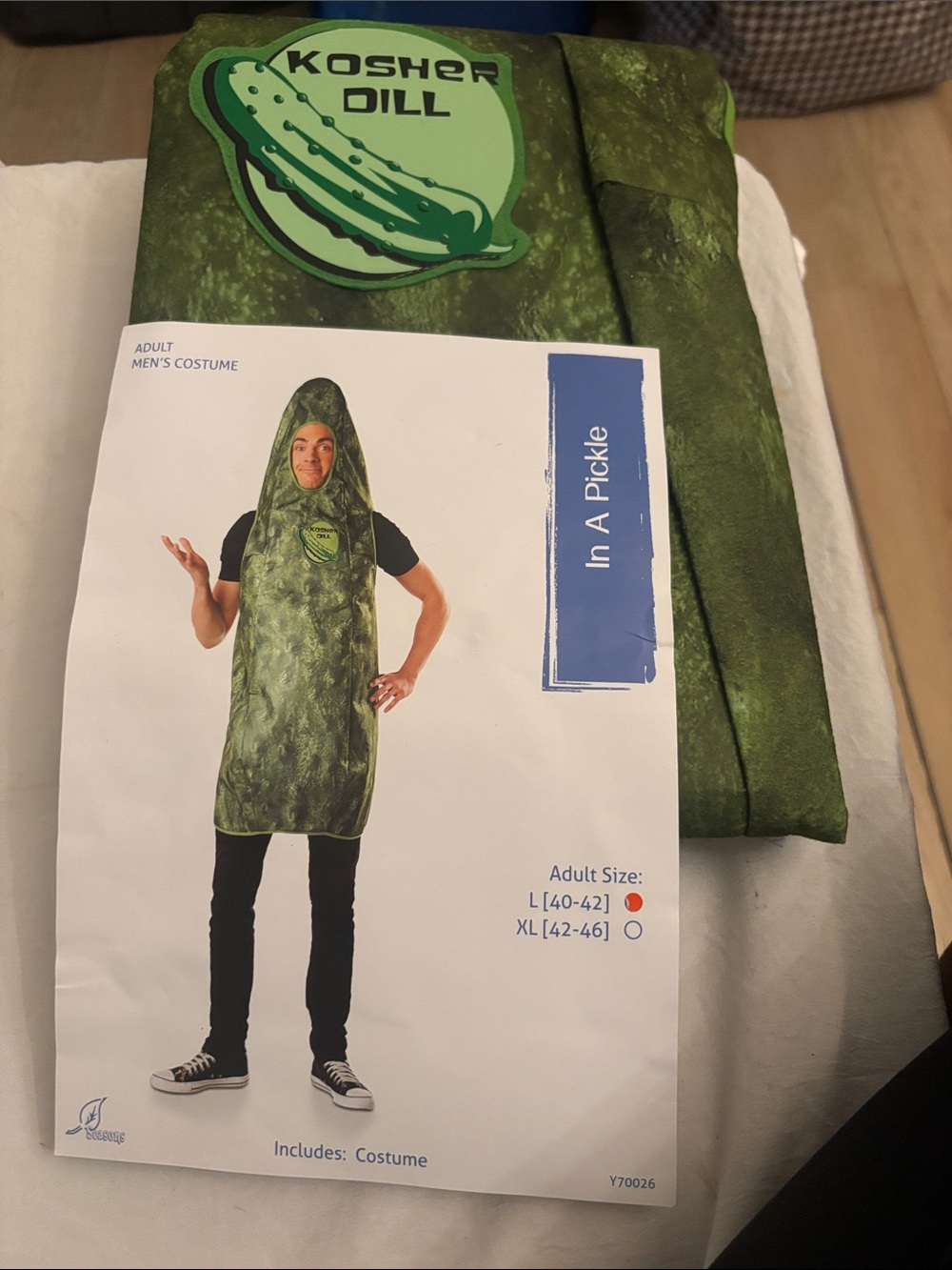 Seasons Kosher Dill Pickle Mens Costume - Green
